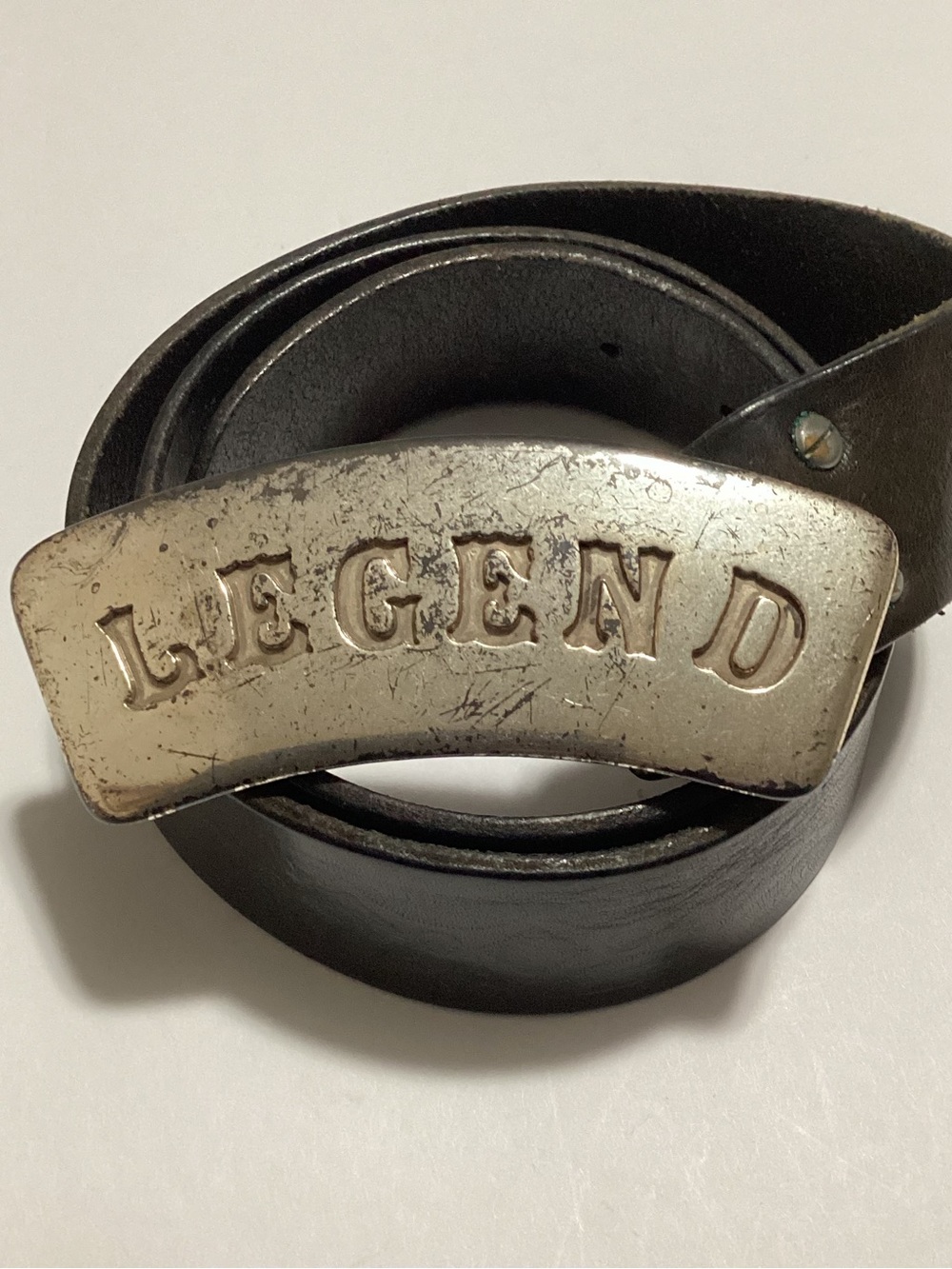 VTG Legend Belt Buckle & Leather Belt